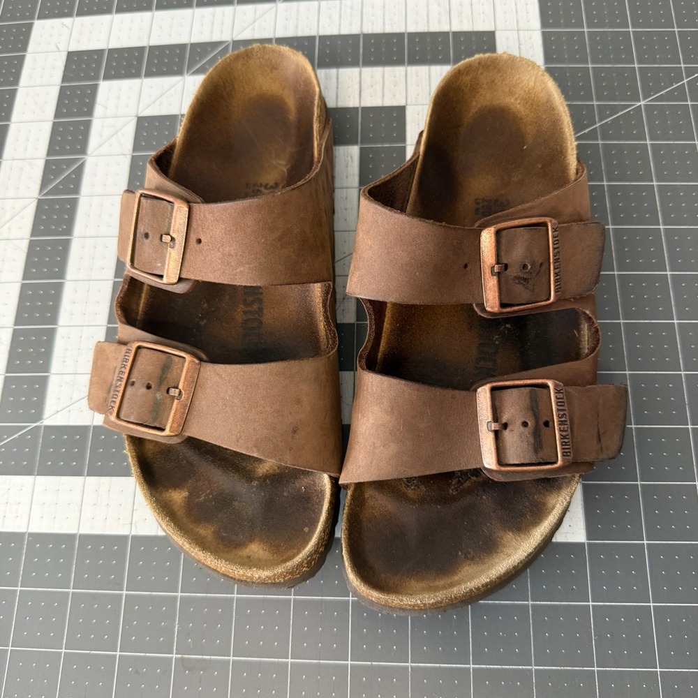 Birkenstock Arizona Tobacco Brown Oiled Leather Sandals EU 39 L8 M6